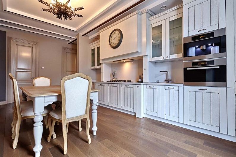 Kitchen interior design in provence style - photo