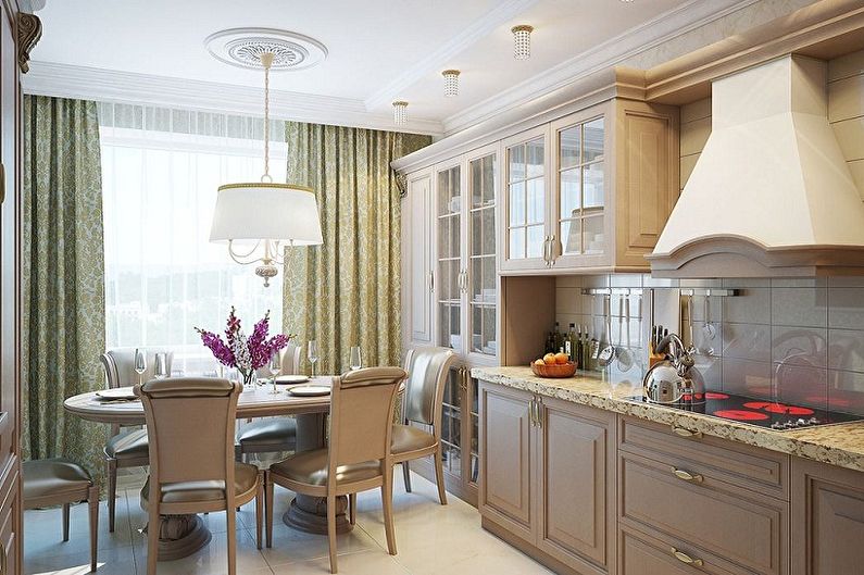 Kitchen interior design in provence style - photo