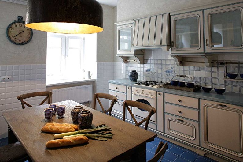 Kitchen interior design in provence style - photo