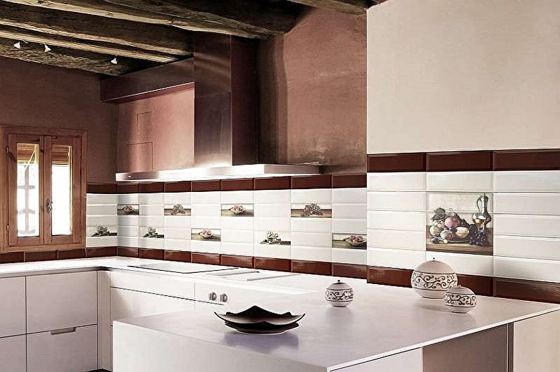 Decorating the working wall in the kitchen - photos and ideas