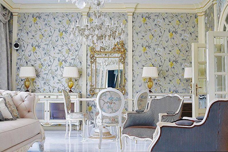 Wallpaper for the hall - Features of wallpaper with patterns