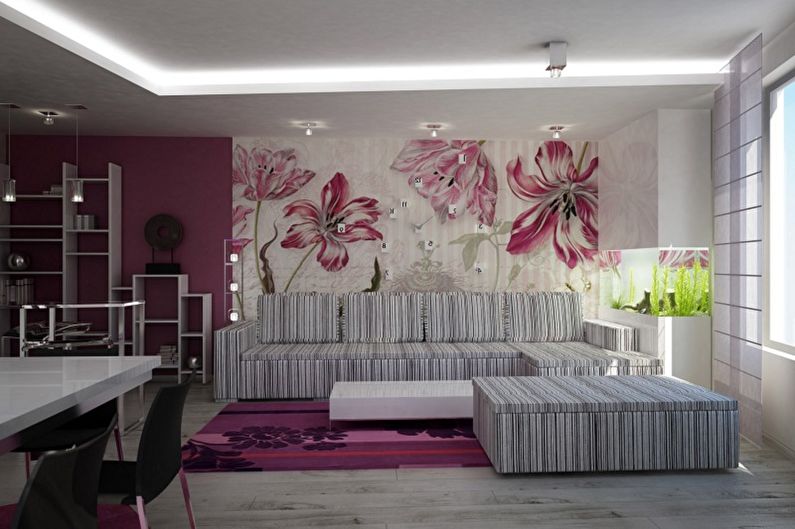 Wallpaper for the hall - photo
