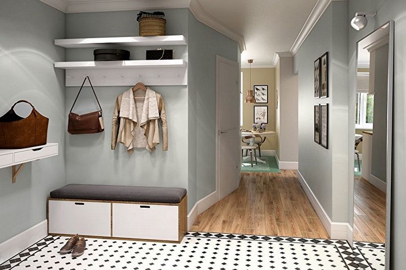 Interior design of a small hallway - photo