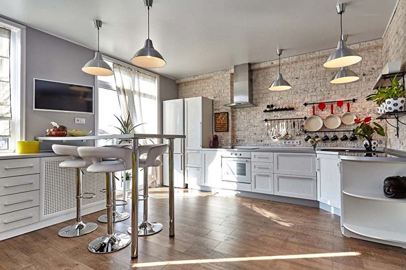 Kitchen design in the loft style (90 photos)