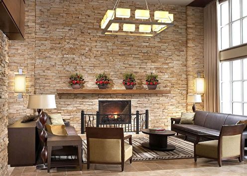 Decorative stone in the interior (90+ photos)