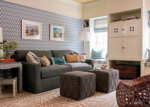 The color of wallpaper for the living room (75 photos)