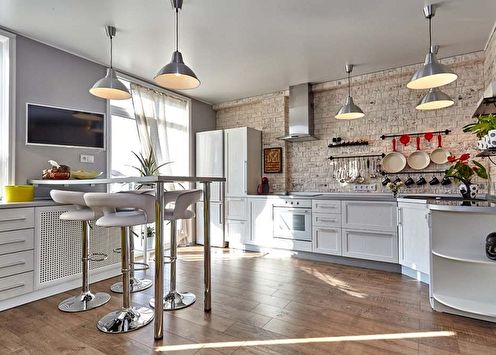 Kitchen design in the loft style (90 photos)